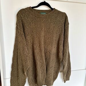 Oversized Vintage Dockers Olive Cable Knit Sweater